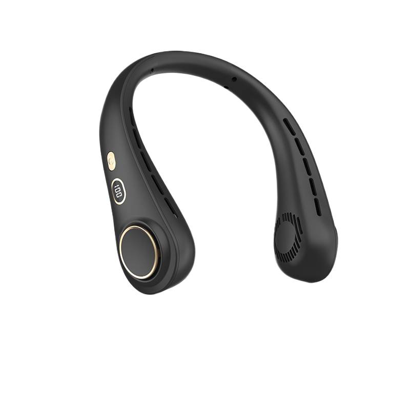 Neck fan with digital display and battery monitoring