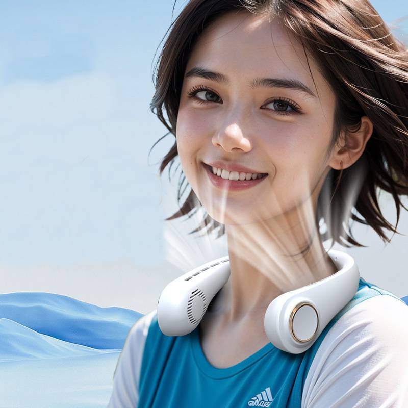 Hands-free fan worn around the neck