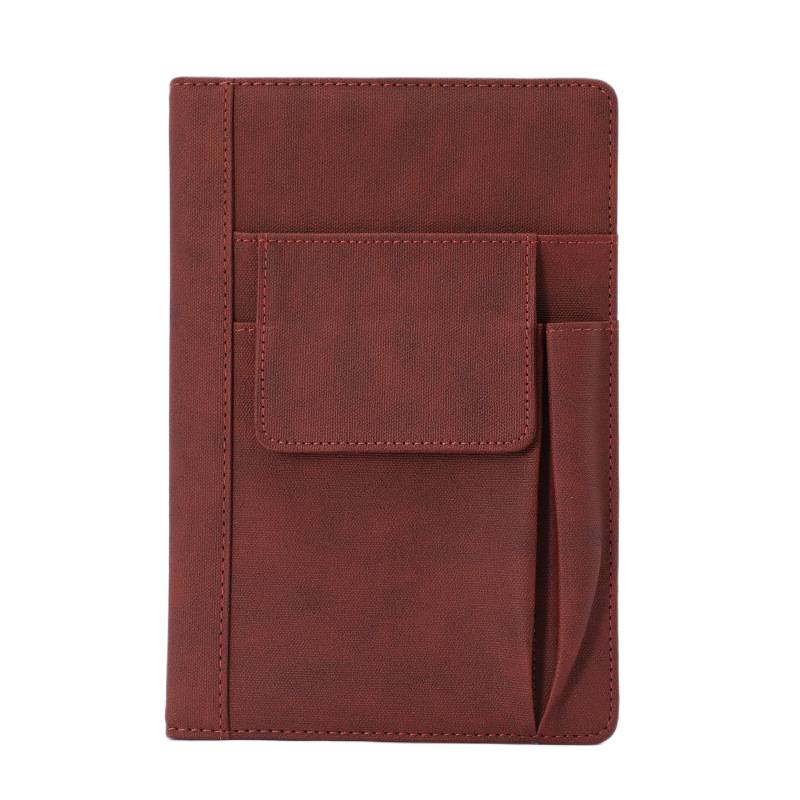 Notebook reddish brown cover with PU finish