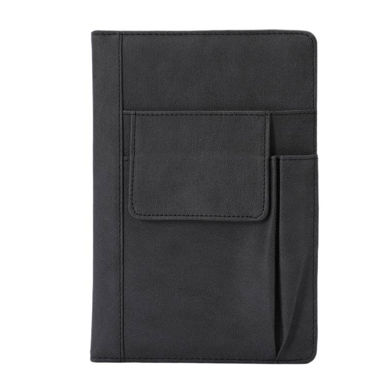 A5 PU notebook with black cover and front pocket