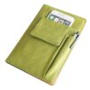 Green PU notebook with phone inserted in the pocket