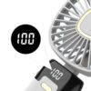 Rechargeable handheld fan with digital display