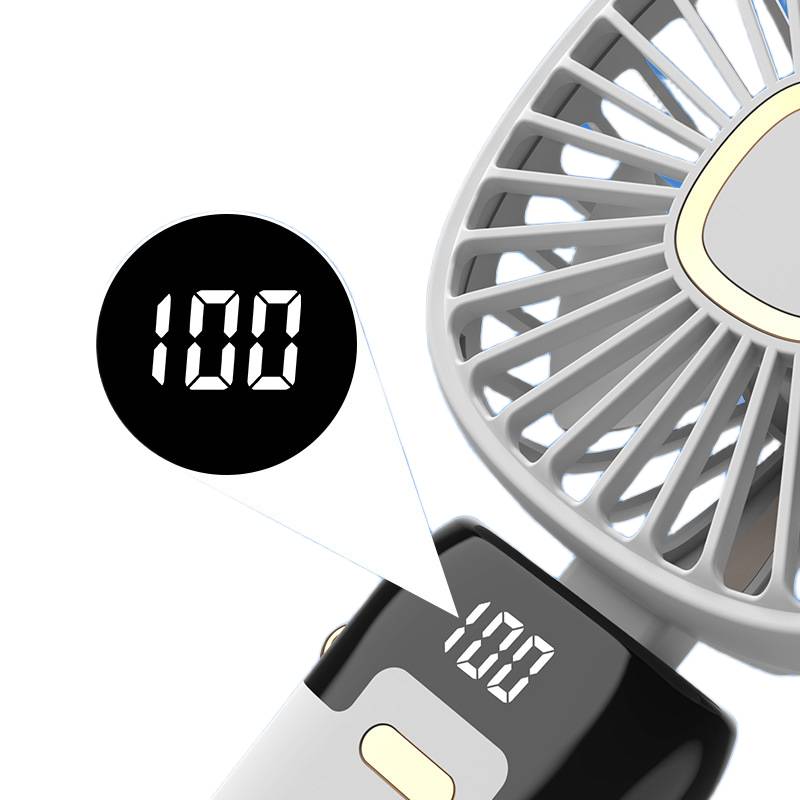 Rechargeable handheld fan with digital display