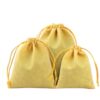 Yellow velvet drawstring pouch
