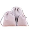 Silver velvet drawstring pouch