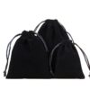 Black velvet drawstring pouch