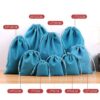 Small and medium velvet drawstring pouch sizes