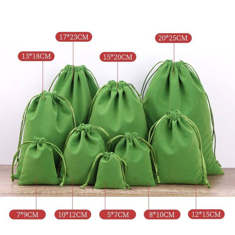 Large velvet drawstring pouch sizes