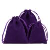 Dark purple velvet drawstring pouch