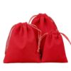 Red velvet drawstring pouch