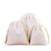 Off white velvet drawstring pouch