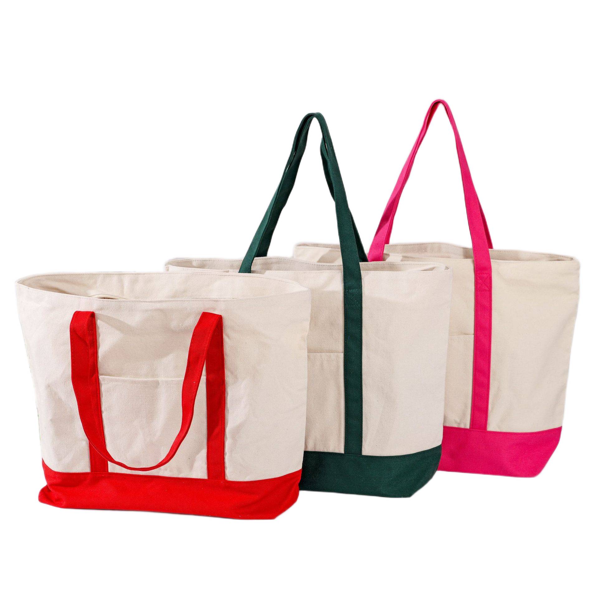 custom logo canvas bag with pocket