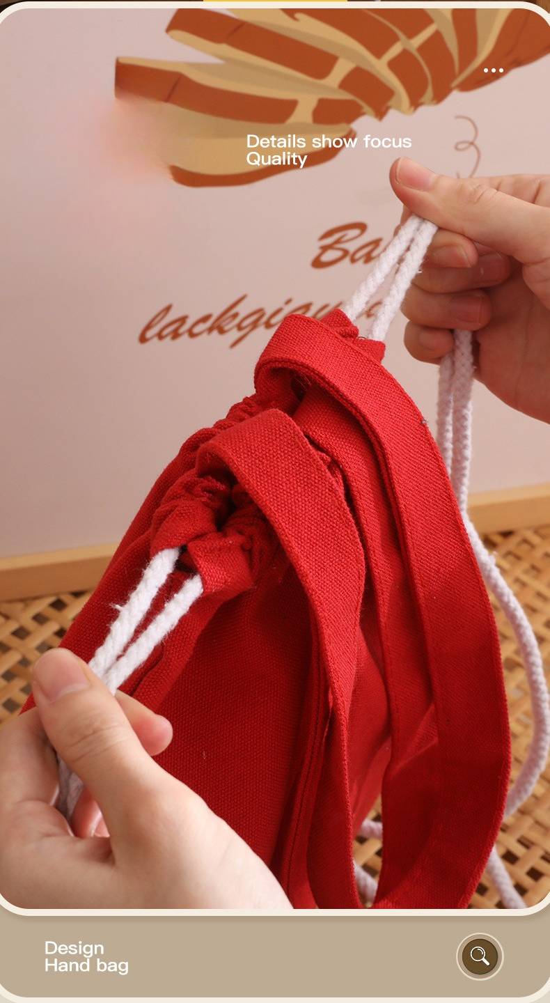 canvas tote bag drawstring closure