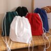 reusable canvas tote drawstring bag