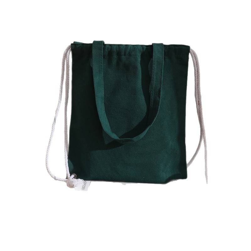 custom logo canvas tote drawstring bag