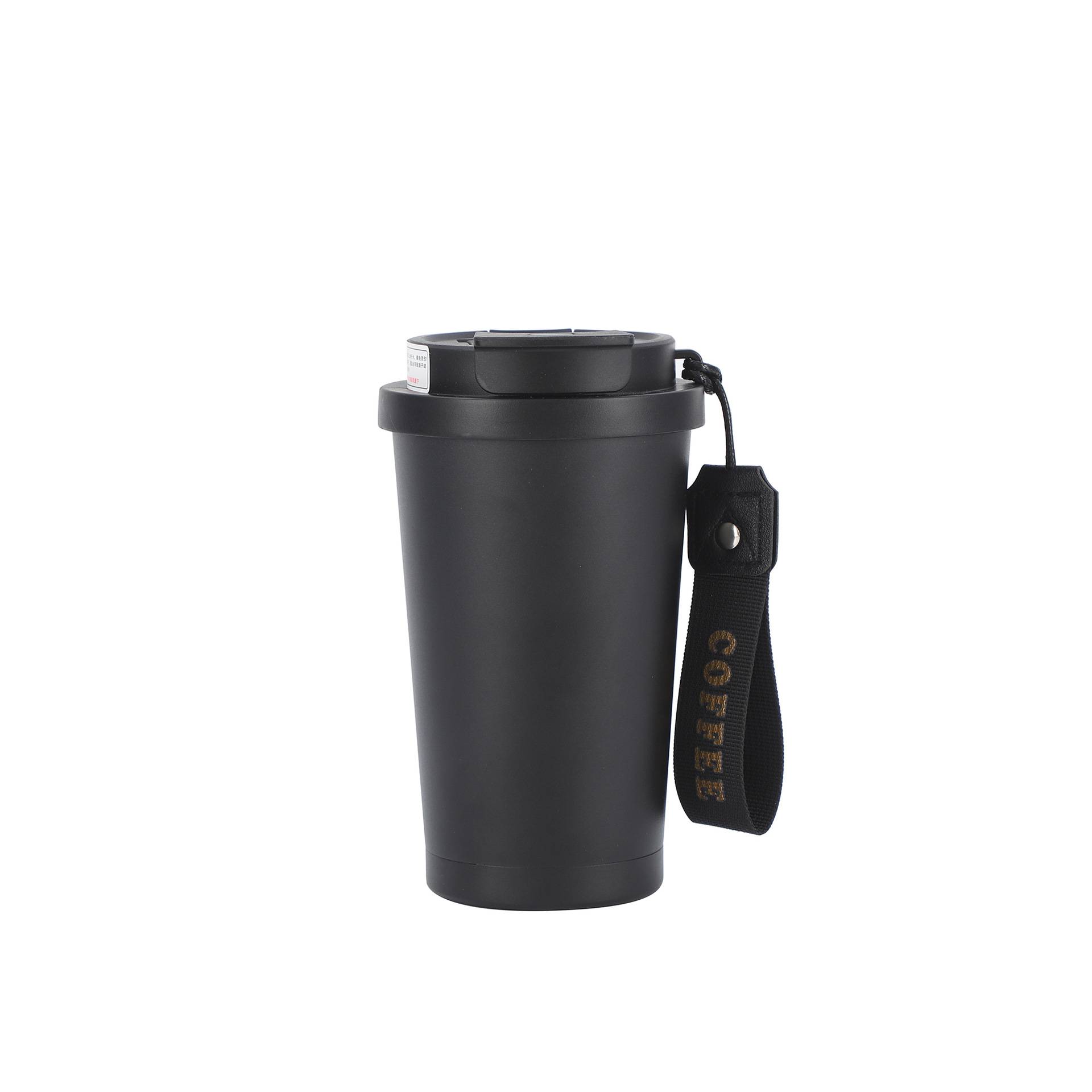 black stainless steel coffee cup