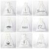 cotton drawstring bag with different logo printing styles