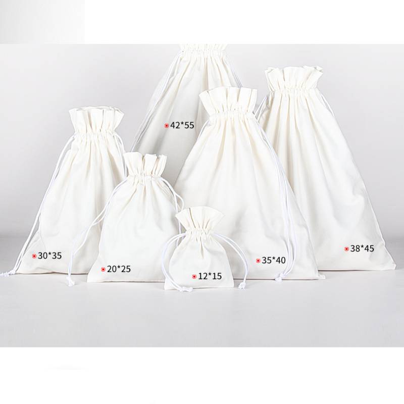 cotton drawstring bag available in multiple sizes