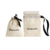 Beige drawstring cotton pouch