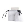 White drawstring cotton pouch
