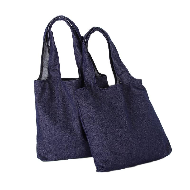 Dark blue canvas denim tote bag for corporate gifts