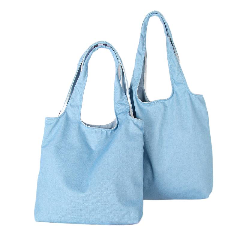 Light blue canvas denim tote bag for branding