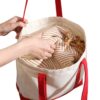 spacious dual colour canvas bag