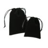 Flannel pouch with secure drawstring closure