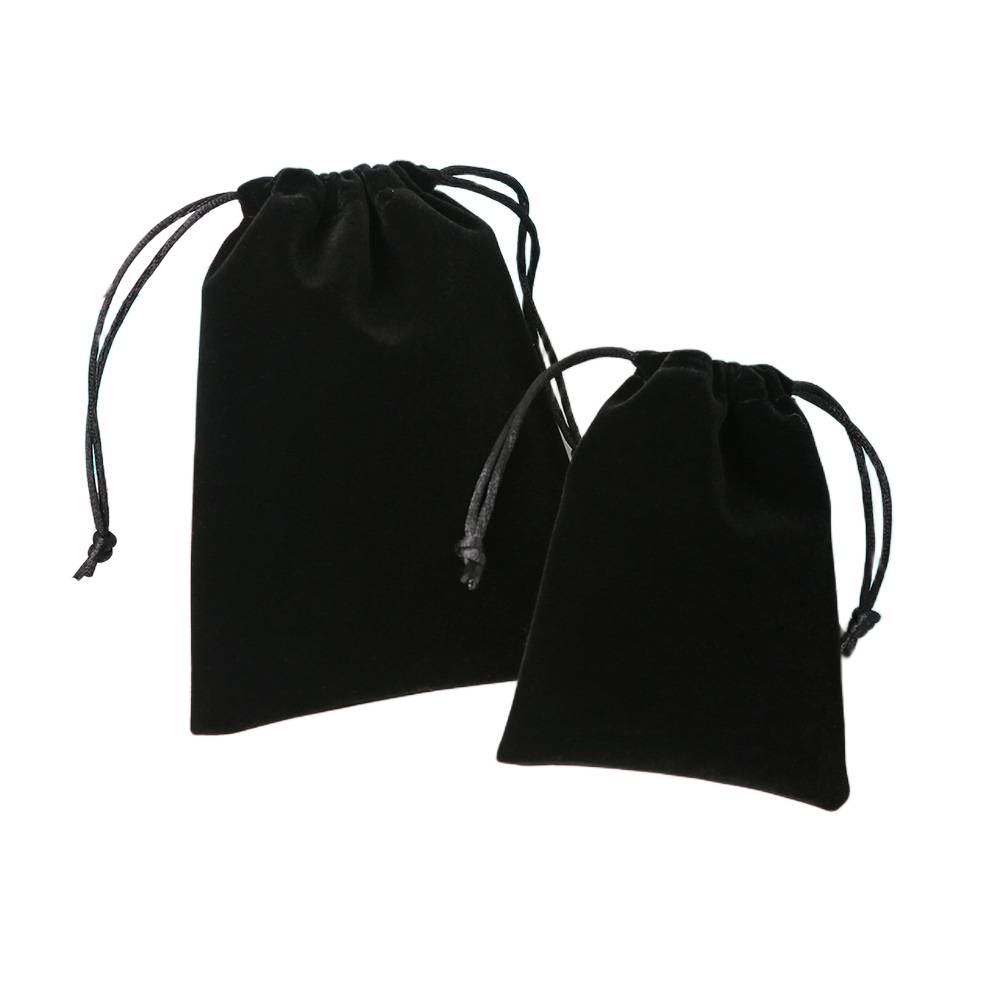 Flannel pouch with secure drawstring closure