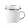 enamel metal mug with rimmed edges for daily use