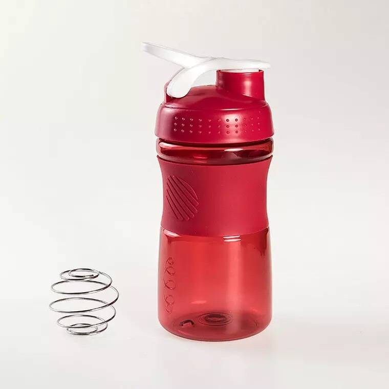 red silicone protein shaker bottle