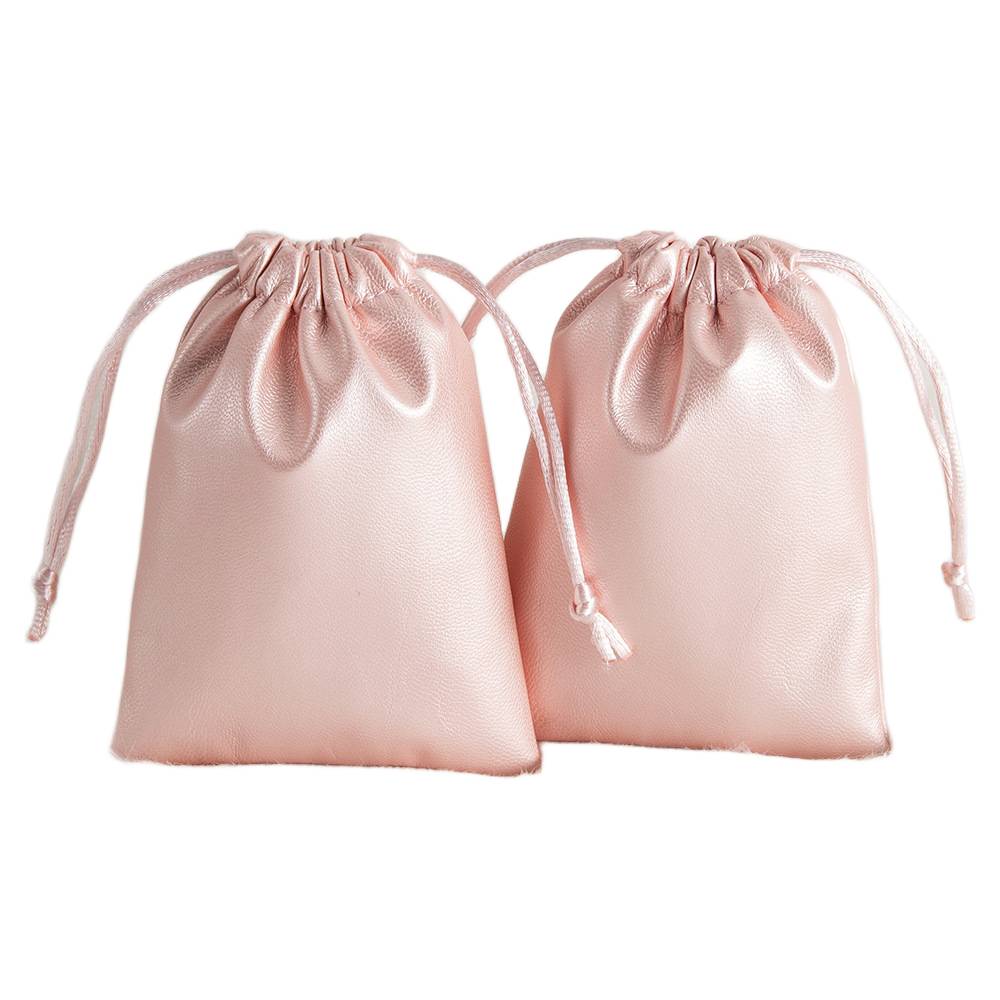 Custom logo printed PU drawstring pouch
