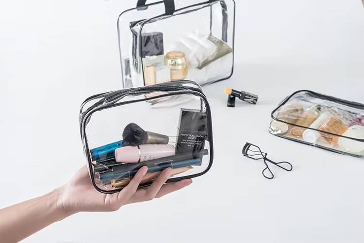 clear pvc toiletry bag for travel and personal use