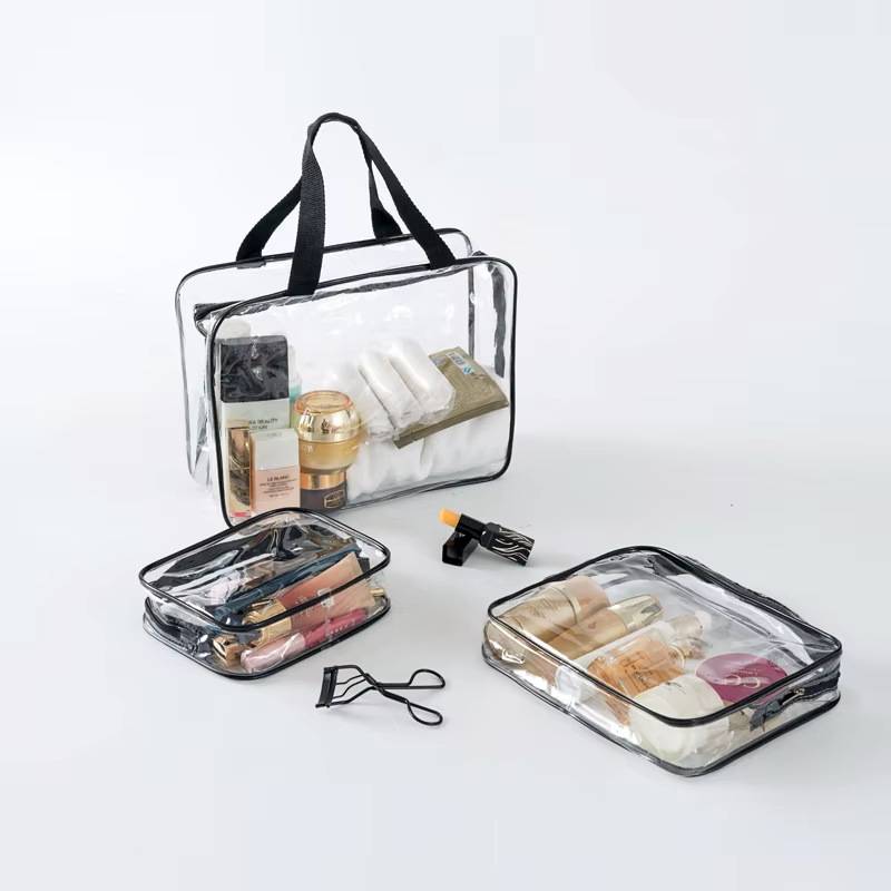 pvc transparent toiletry bag for cosmetics