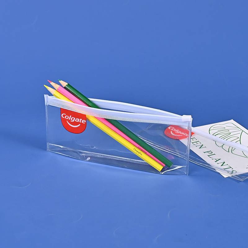 pvc long zipper pouch for retail and promotional use
