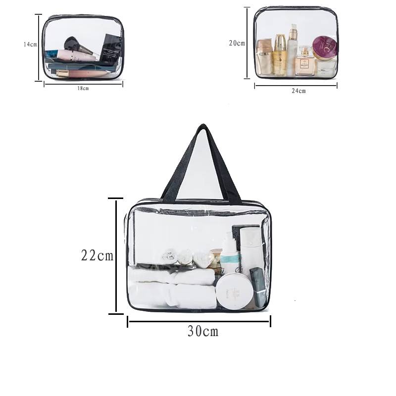 pvc toiletry bag small and medium size dimensions