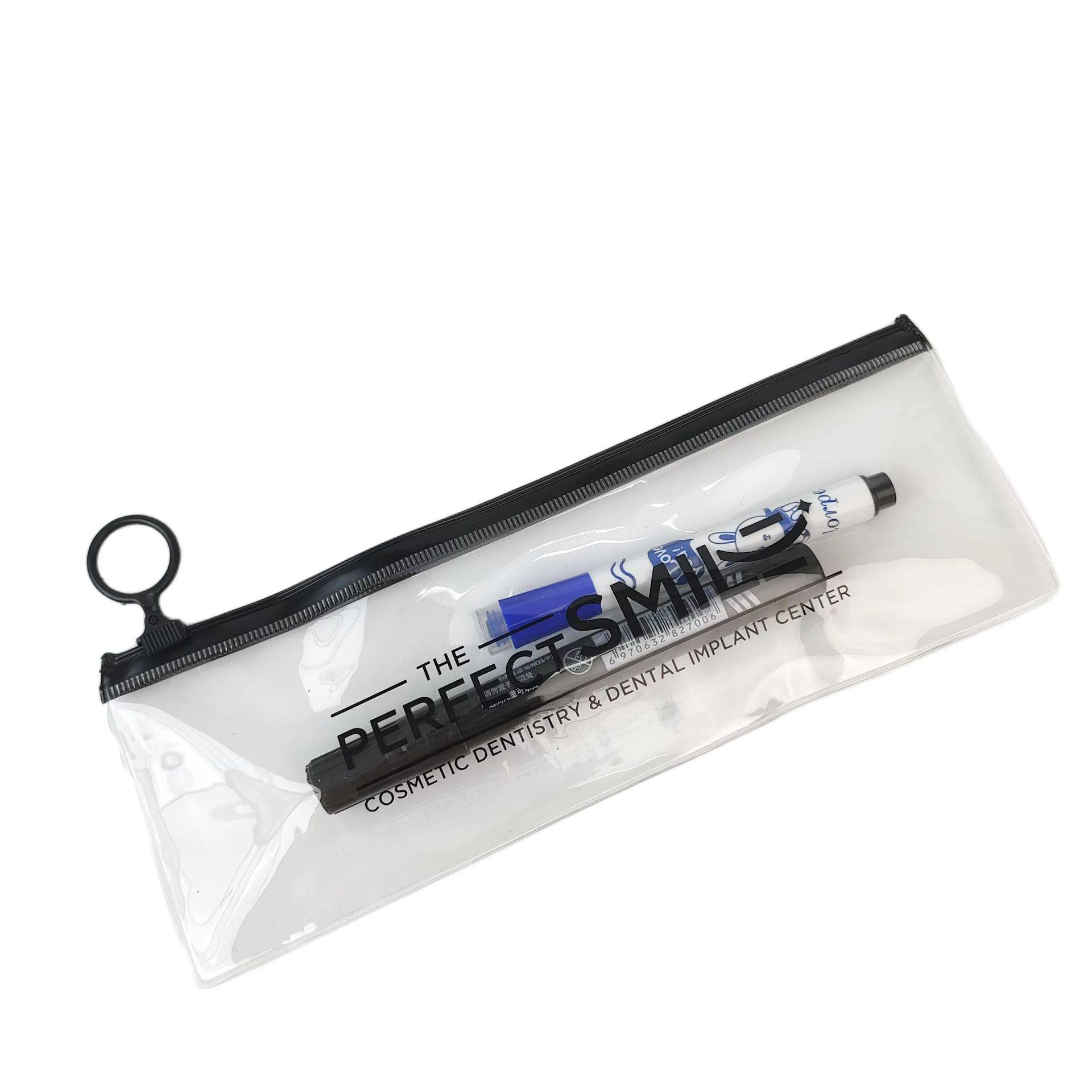pvc long zipper pouch for travel and personal organisation