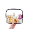 clear pvc toiletry bag with zipper for travel essentials