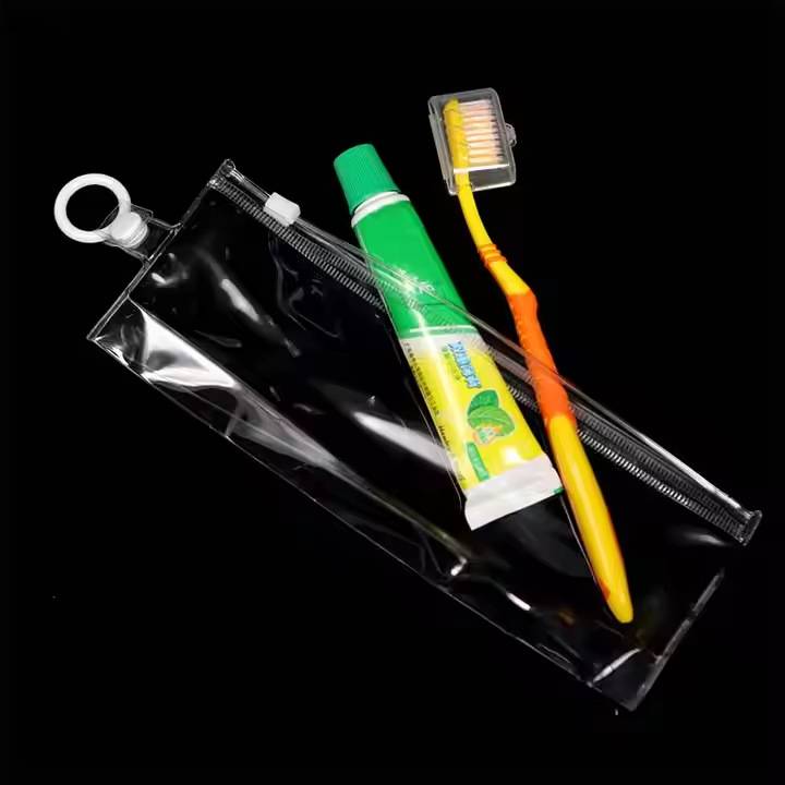 clear pvc long zipper pouch for stationery and essentials