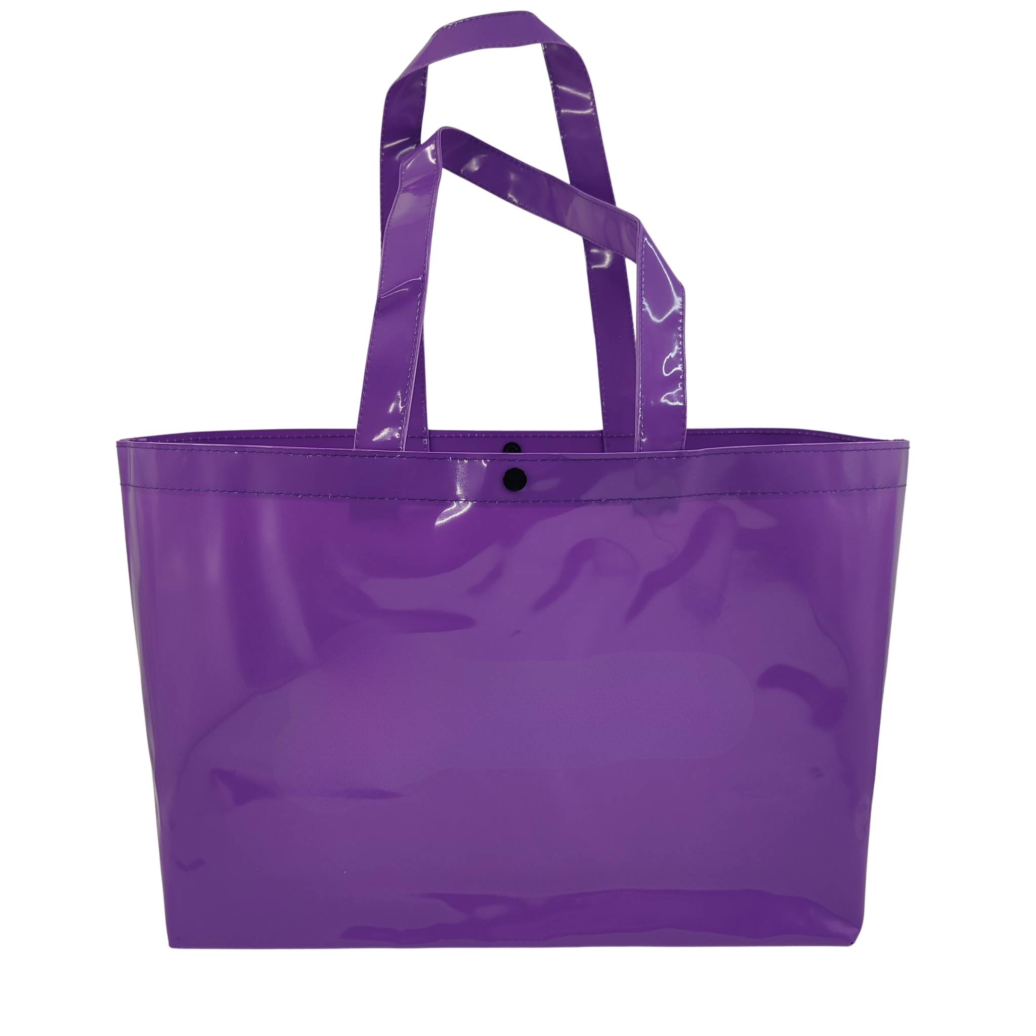 PVC tote bag with button closure