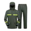 oxford thick breathable double pocket double brim raincoat