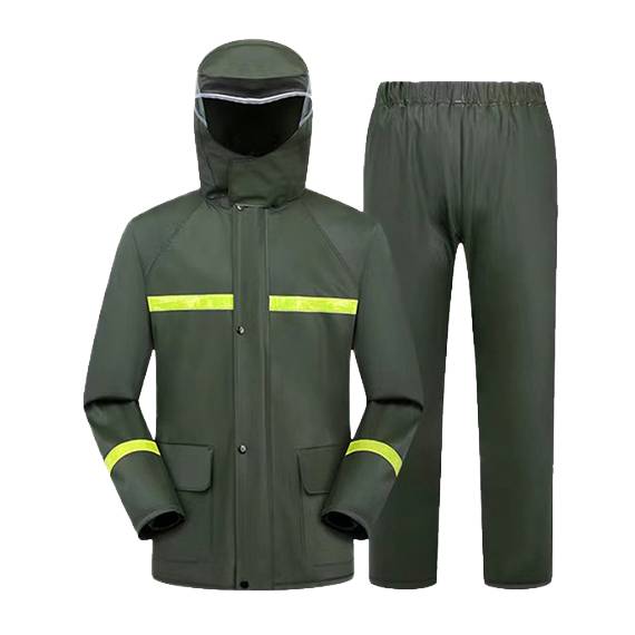 oxford thick breathable double pocket double brim raincoat