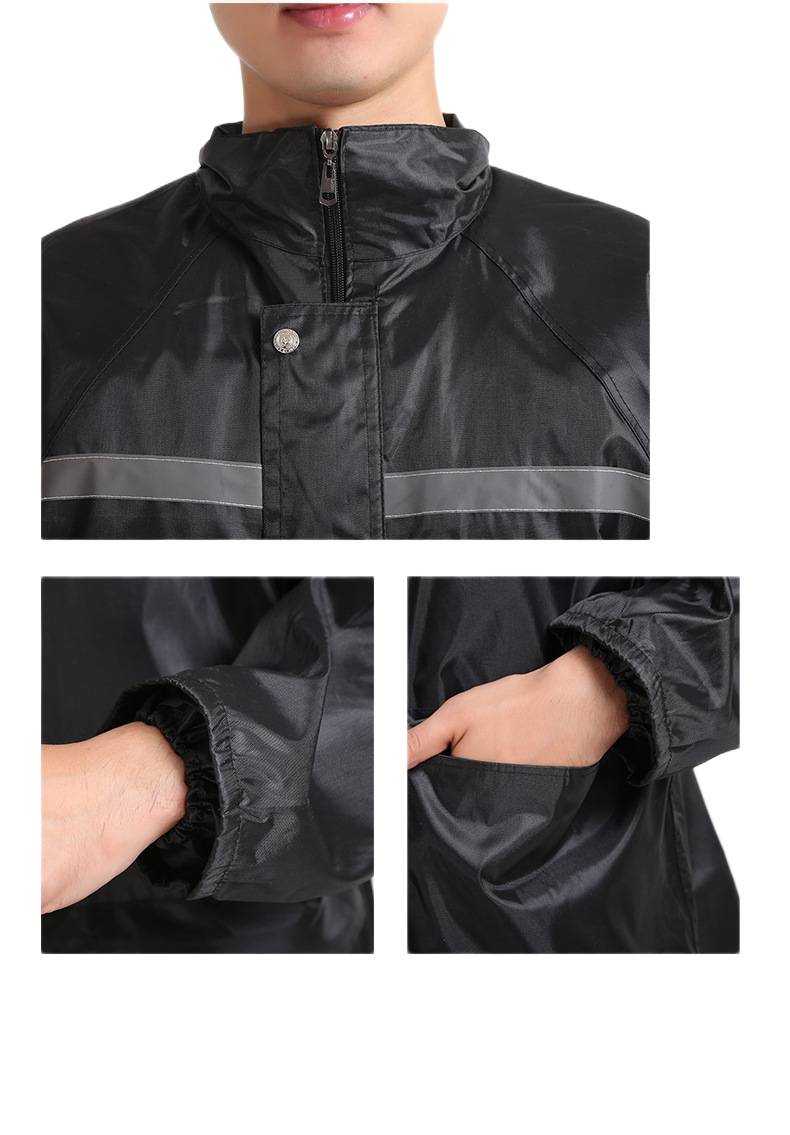 knitted fabric breathable double pocket raincoat