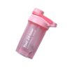 pink shaker bottle with metal ball and custom logo
