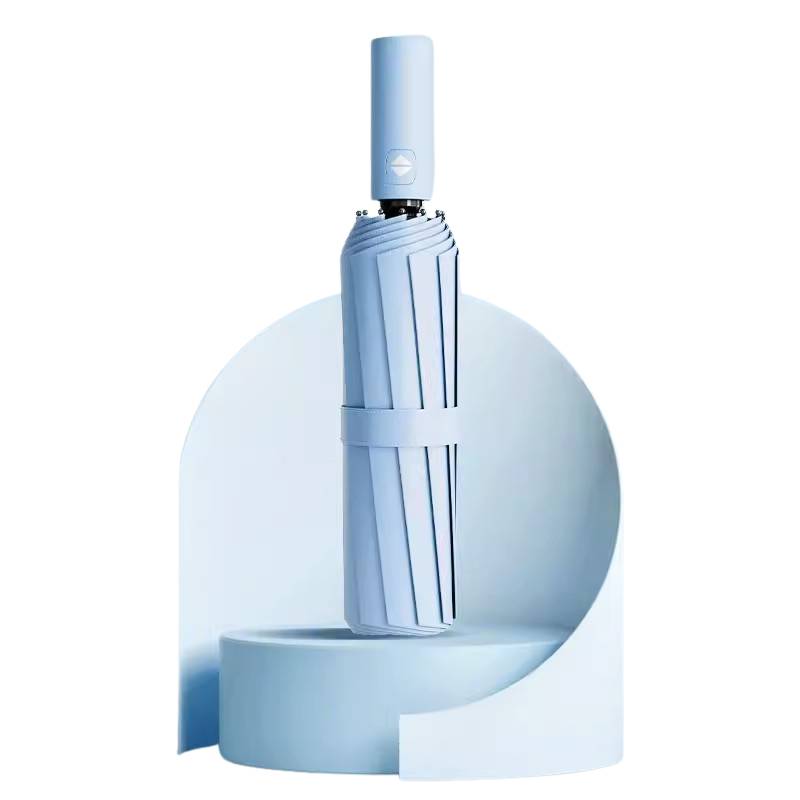vinyl blue fully automatic folding umbrella