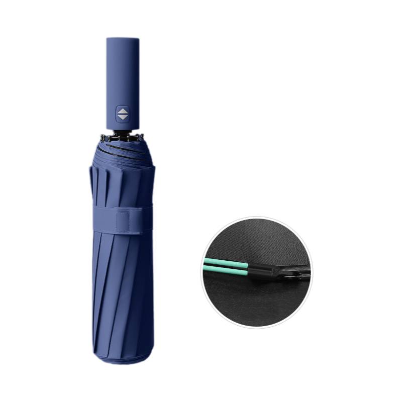 navy blue fully automatic folding umbrella