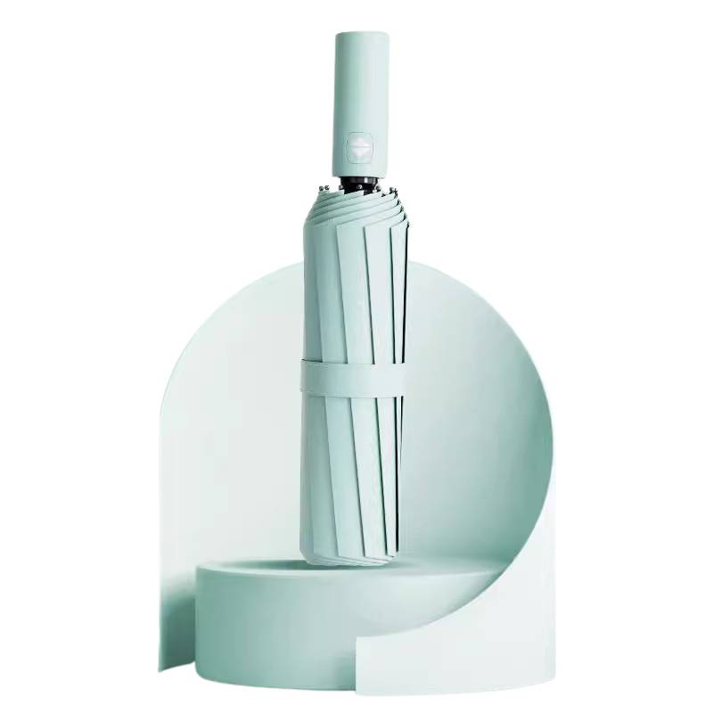 mint green fully automatic folding umbrella