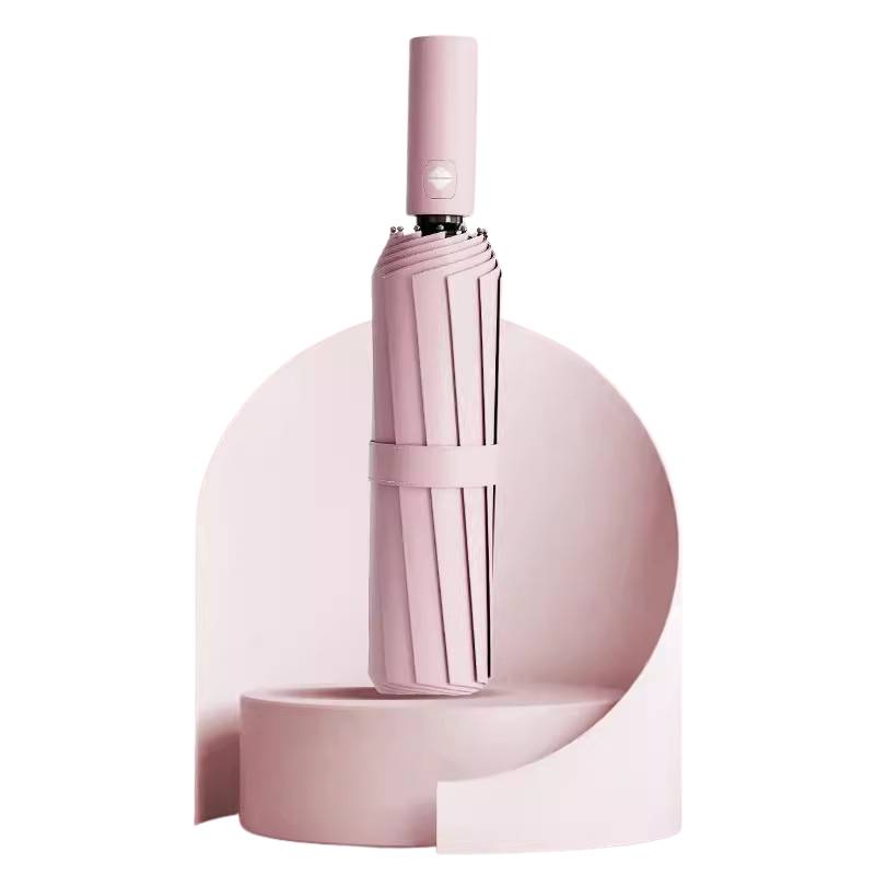 pink fully automatic folding umbrella