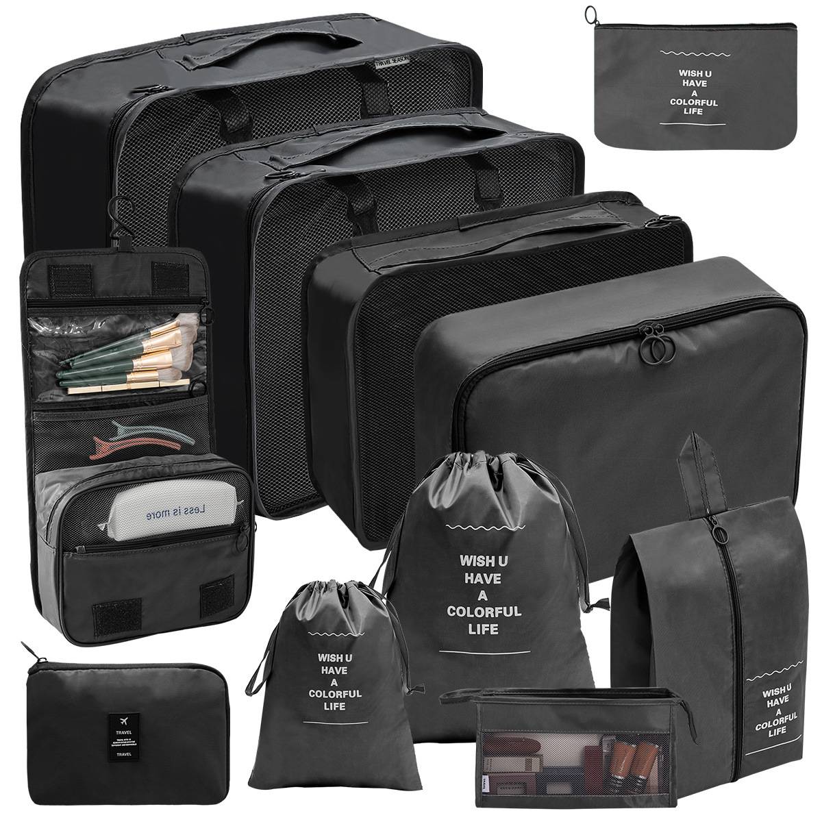storage bag set colour variation black