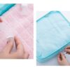 : storage bag zipper and buckle detail close up